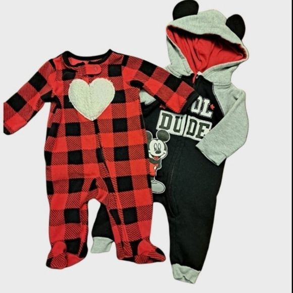 Carter's Other - Lot of Two - Carter's Buffalo Plaid and Disney Cool Dude Onesies 3-6 Month